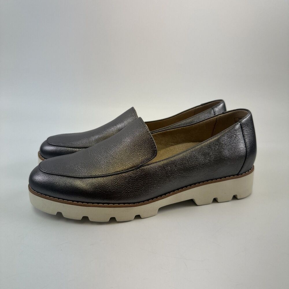 Vionic Kensley Loafer Pewter Metallic Leather Slip On Comfort Lightweight 9.5 W - Picture 2 of 13